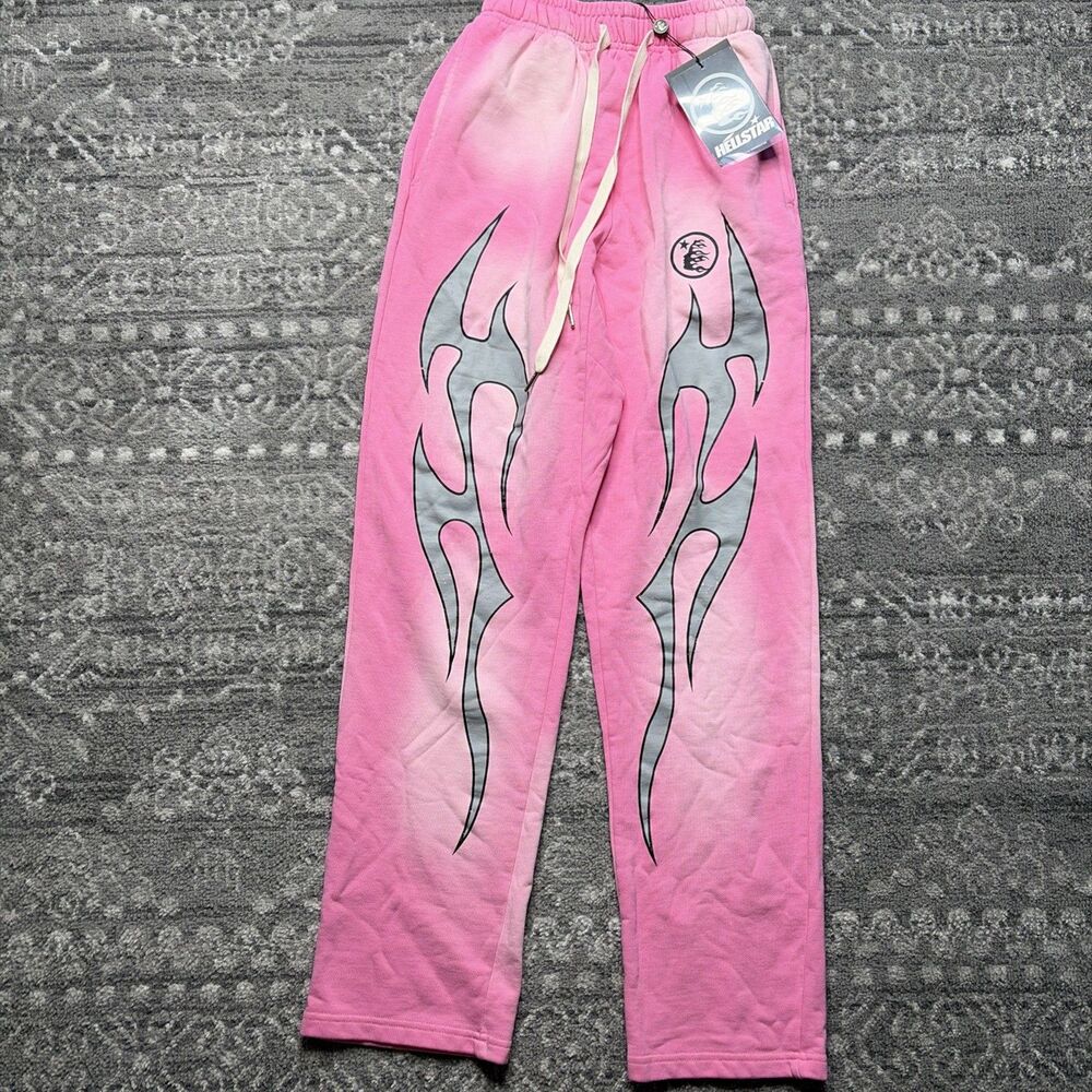 HELLSTAR NEW Pink Flame Graphic Sweatpants Capsule 10 Edition Men's Small